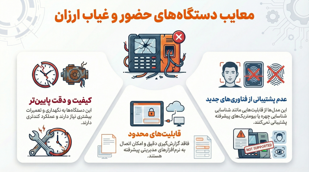 معایب دستگاه حضور و غیاب ارزان موجود در بازار